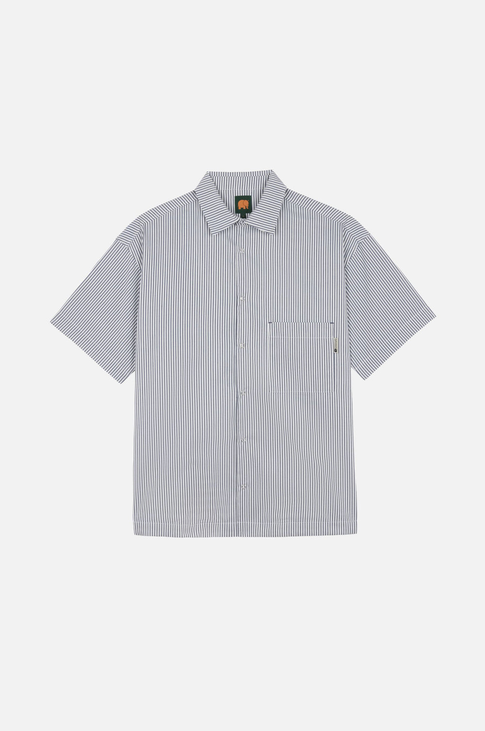Silhouette frontale di Mechanic Box Seaqual®Yarn S/S Shirt Indigo Stripes | TP_IMAGE_TYPE=SILHOUETTE_FRONT