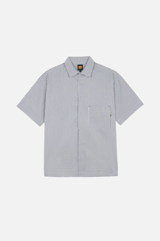 Silhouette frontale di Mechanic Box Seaqual®Yarn S/S Shirt Indigo Stripes | TP_IMAGE_TYPE=SILHOUETTE_FRONT