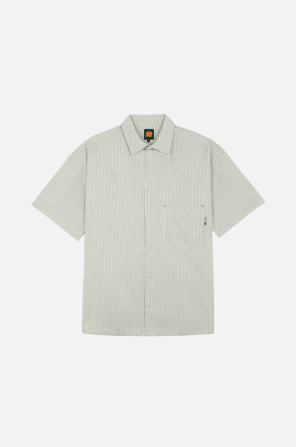 Silhouette avant de Mechanic Box Seaqual®Yarn S/S Shirt Green Stripes | TP_IMAGE_TYPE=SILHOUETTE_FRONT