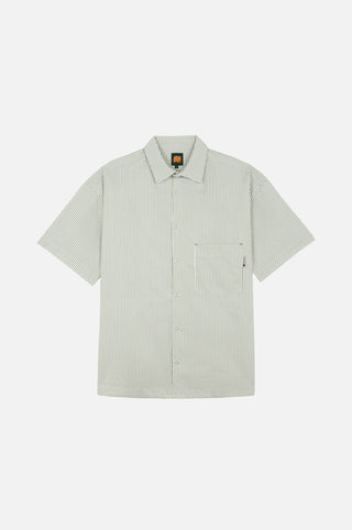 Silhouette avant de Mechanic Box Seaqual®Yarn S/S Shirt Green Stripes | TP_IMAGE_TYPE=SILHOUETTE_FRONT