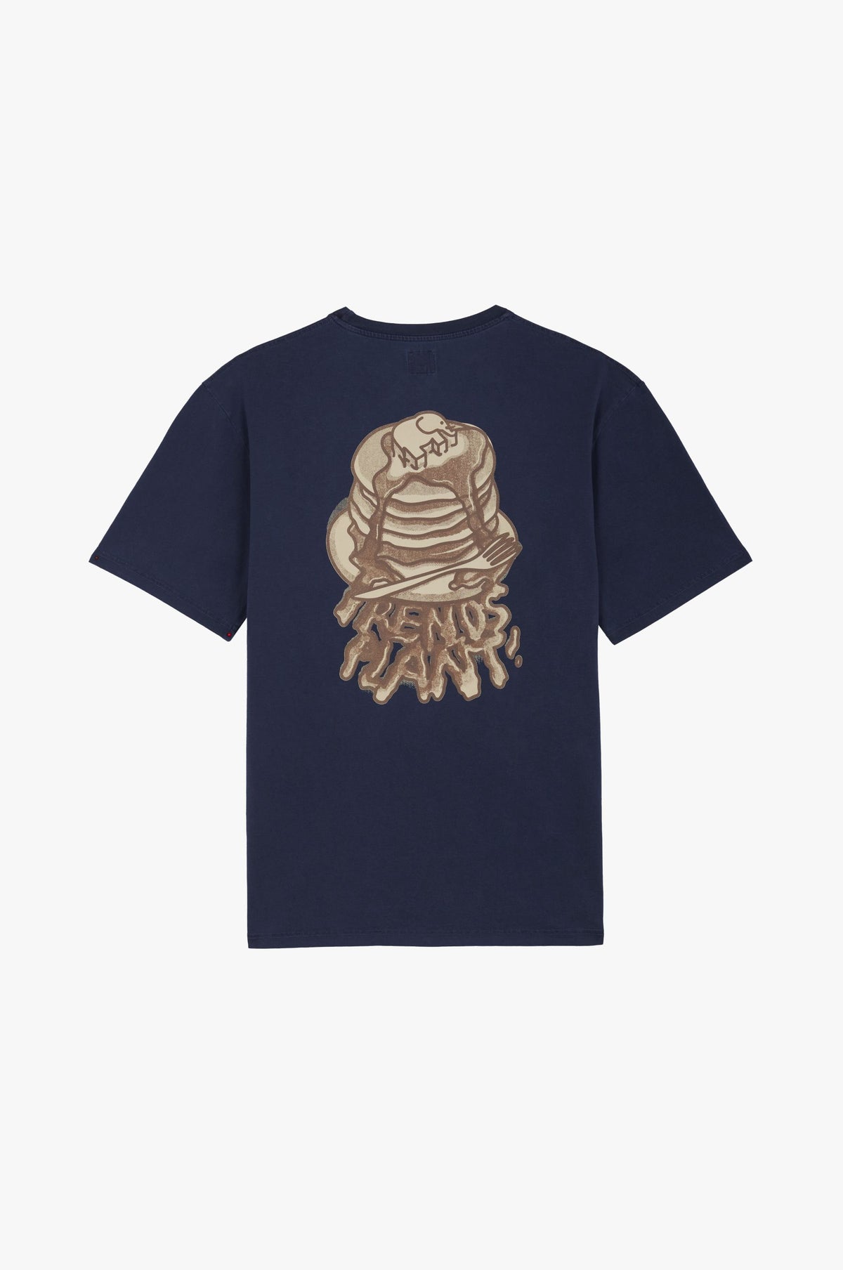 Vista posteriore di una Panqueque T-Shirt in Pageant Blue con una grafica | TP_IMAGE_TYPE=MODEL_BACK