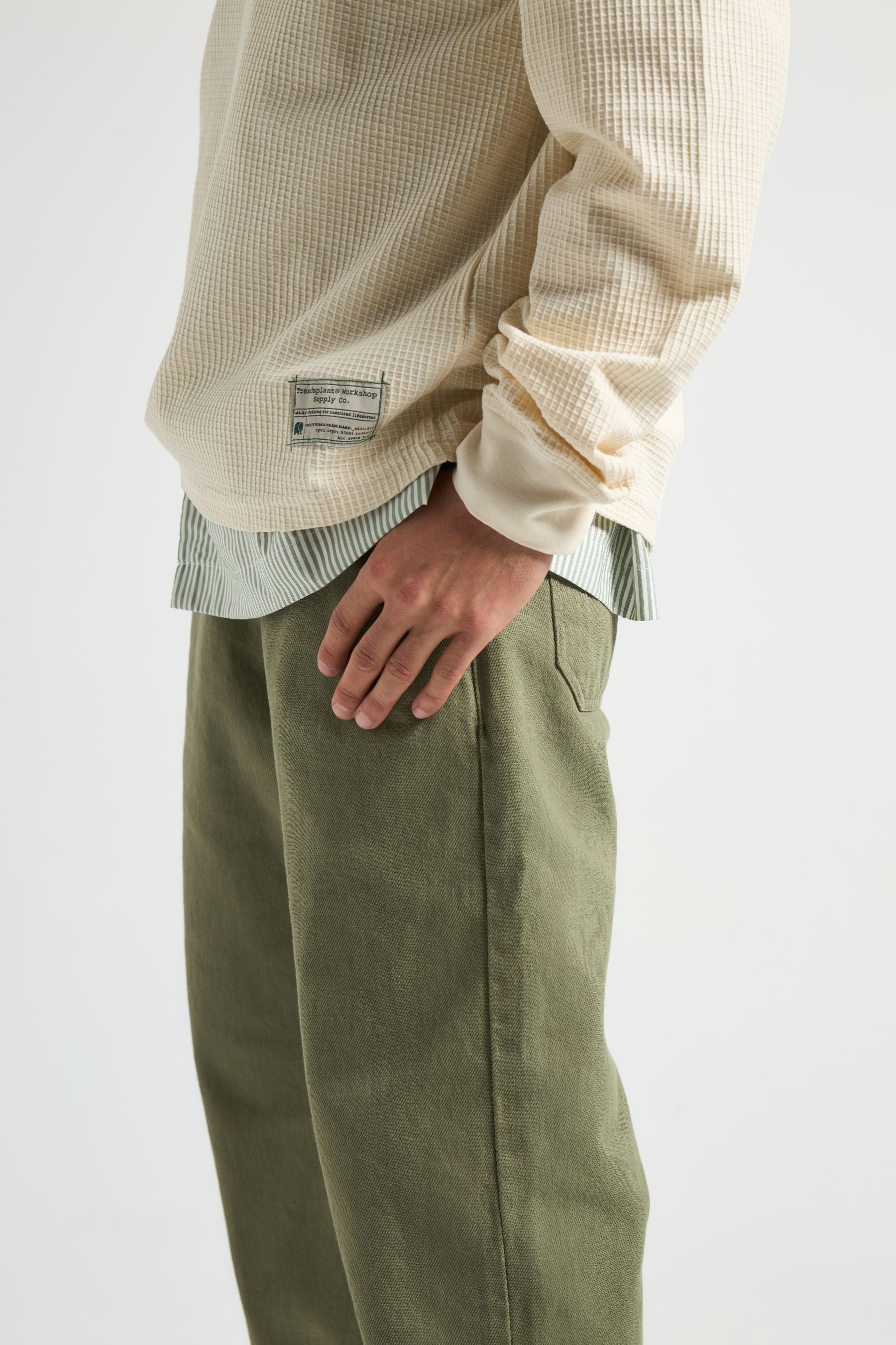 Deck L/S Waffle Henley Antique White – Trendsplant