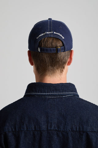Person wearing a Dockyard Canvas Cap Mood Indigo back view | TP_IMAGE_TYPE=MODEL_BACK