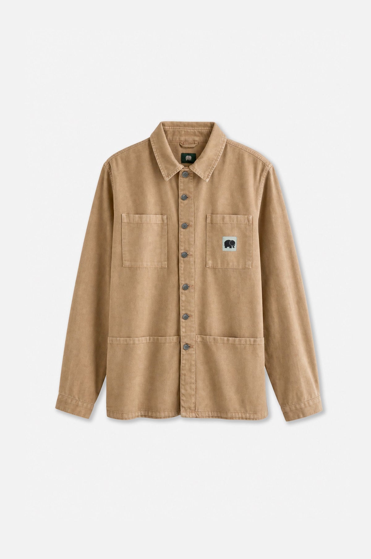 Silhouette de face de l'Albir Canvas Overshirt Sand | TP_IMAGE_TYPE=SILHOUETTE_FRONT