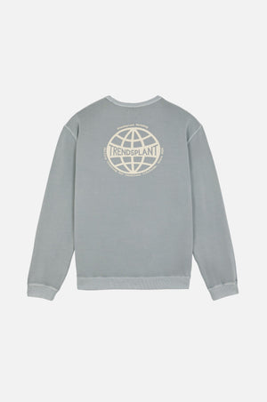 Hangar Sweatshirt in Quarry Blue vista dal retro, con un logo rotondo sul retro | TP_IMAGE_TYPE=MODEL_BACK