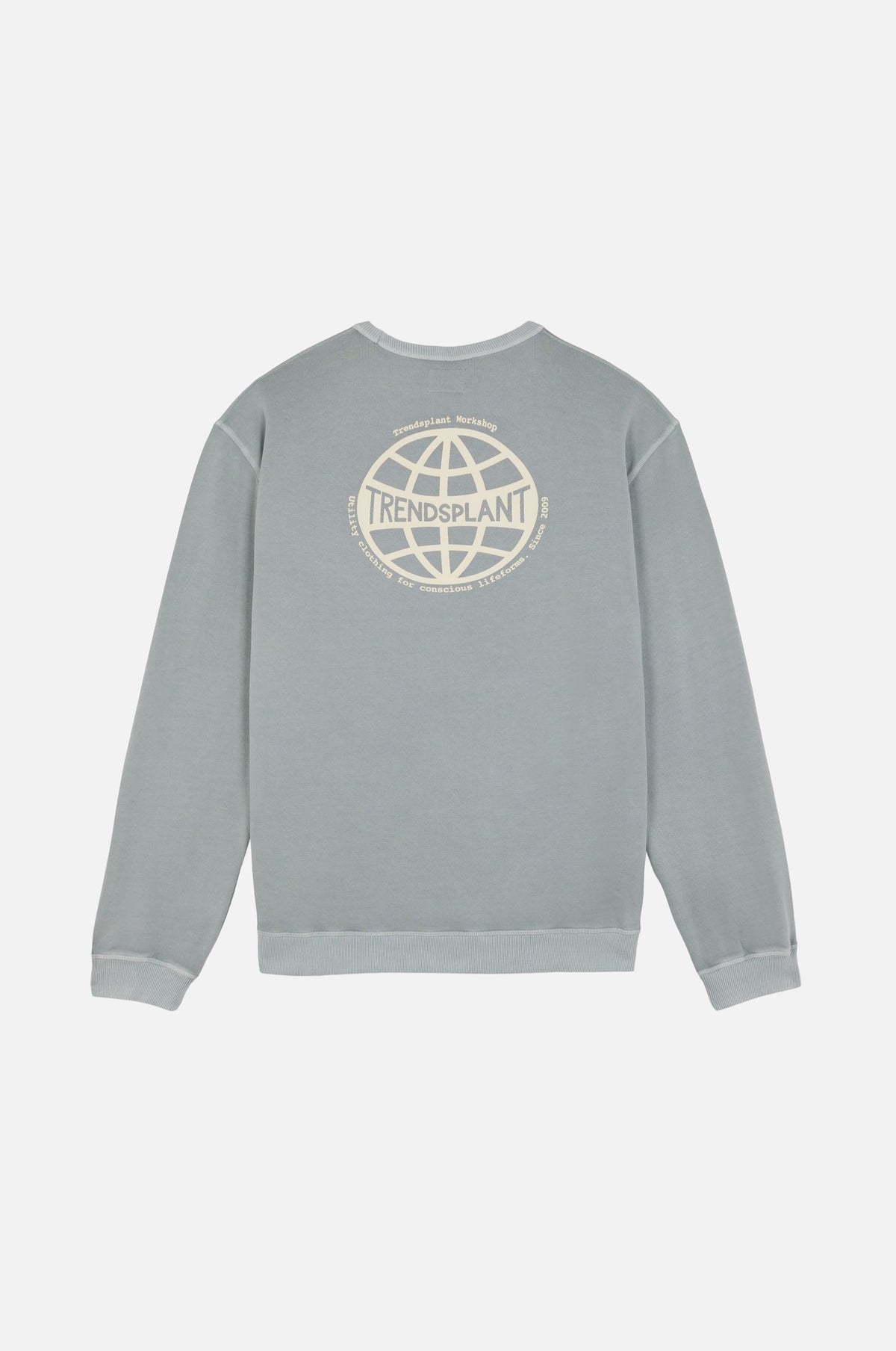 Hangar Sweatshirt in Quarry Blue vista dal retro, con un logo rotondo sul retro | TP_IMAGE_TYPE=MODEL_BACK