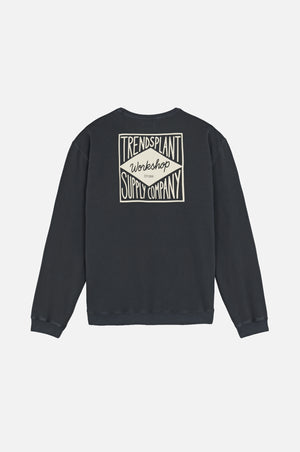 Factory Oversized Sweatshirt en Forged Iron montrant le dos avec un motif graphique | TP_IMAGE_TYPE=MODEL_BACK