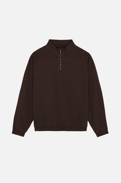 Axis Super Heavy Quarter Zip Sweatshirt Coffee Bean