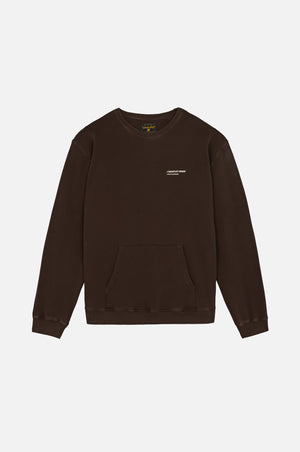 Core Oversized Sweatshirt en coloris Coffee Bean présenté à plat, avec une encolure ronde et une poche avant. | TP_IMAGE_TYPE=SILHOUETTE_FRONT
