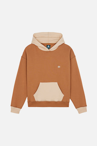 Sweat à capuche Color Block pour femme en coloris Cashew, avec capuche contrastante et poche avant | TP_IMAGE_TYPE=SILHOUETTE_FRONT