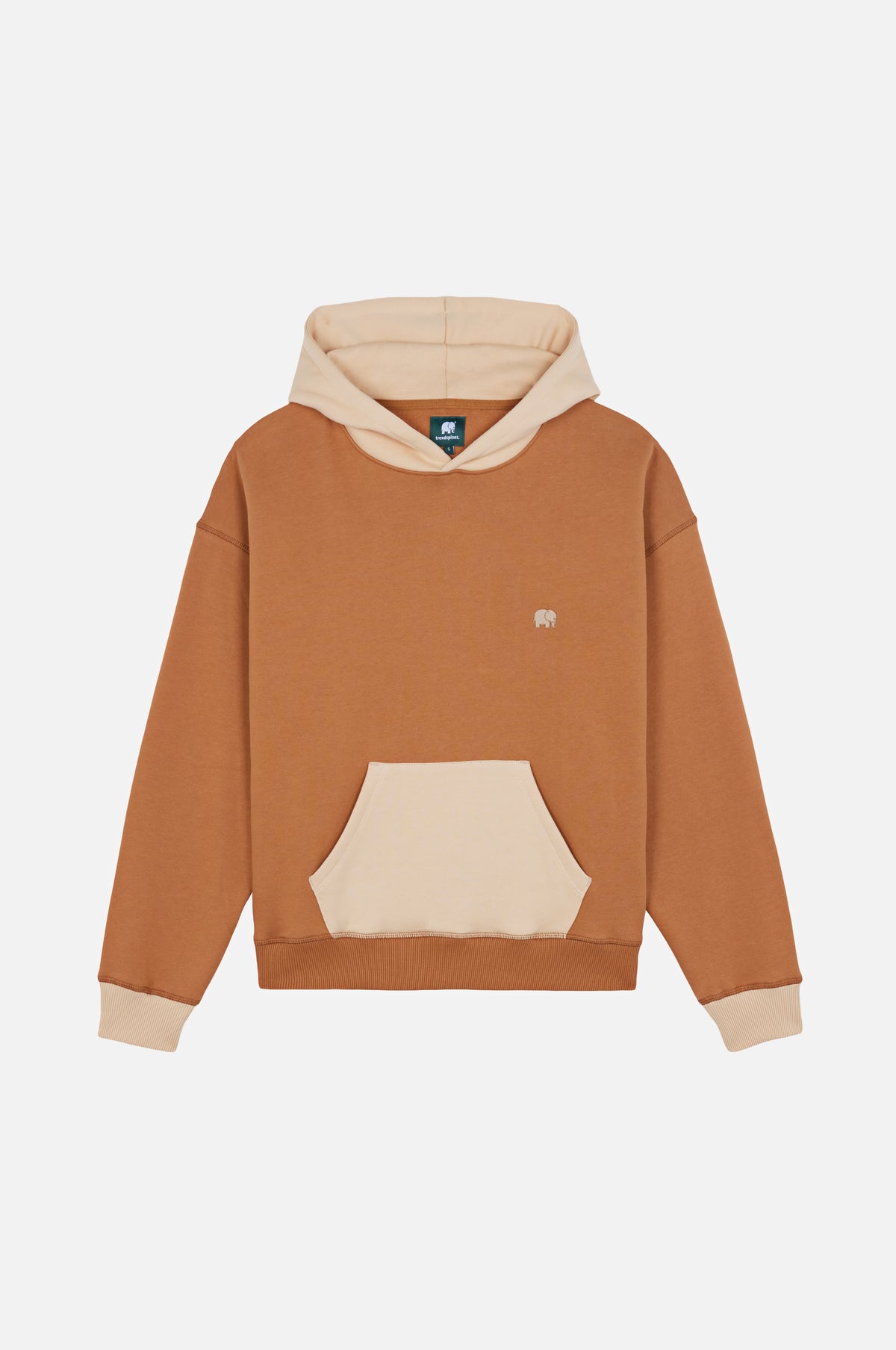 Sweat à capuche Color Block pour femme en coloris Cashew, avec capuche contrastante et poche avant | TP_IMAGE_TYPE=SILHOUETTE_FRONT