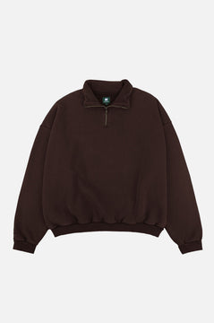 Axis Super Heavy Quarter Zip Sweatshirt Coffee Bean