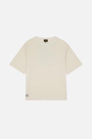T-shirt oversize Supply en blanc antique présenté à plat, avec col rond et manches courtes | TP_IMAGE_TYPE=SILHOUETTE_FRONT