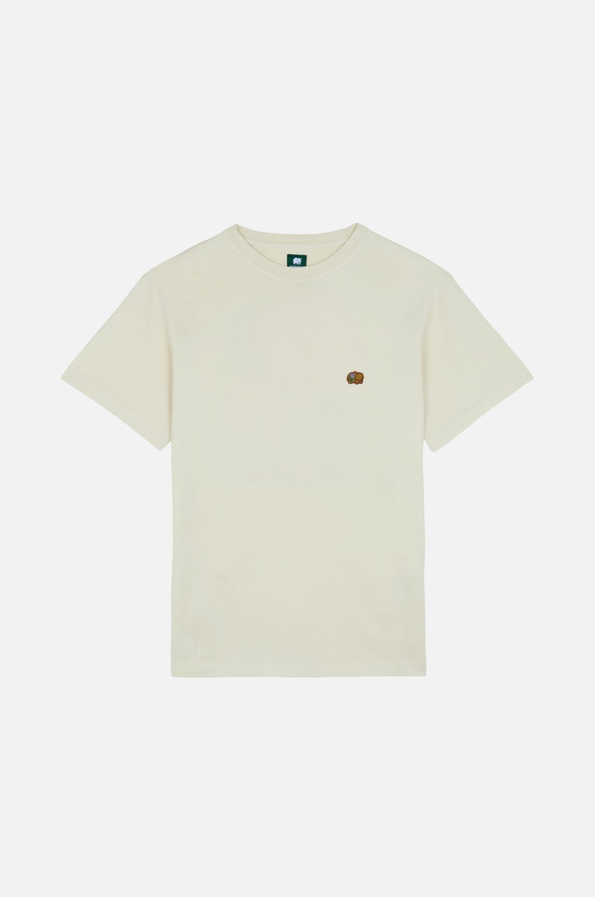 T-shirt Spring Antique White mostrata su una superficie piana con un piccolo ricamo sul petto | TP_IMAGE_TYPE=SILHOUETTE_FRONT