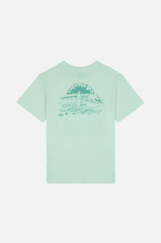 T-shirt Aqua glass avec un motif de surf et de plage au dos | TP_IMAGE_TYPE=MODEL_BACK