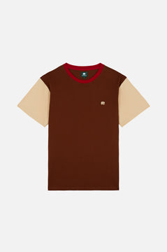 T-shirt Color Block Acajou Cerise