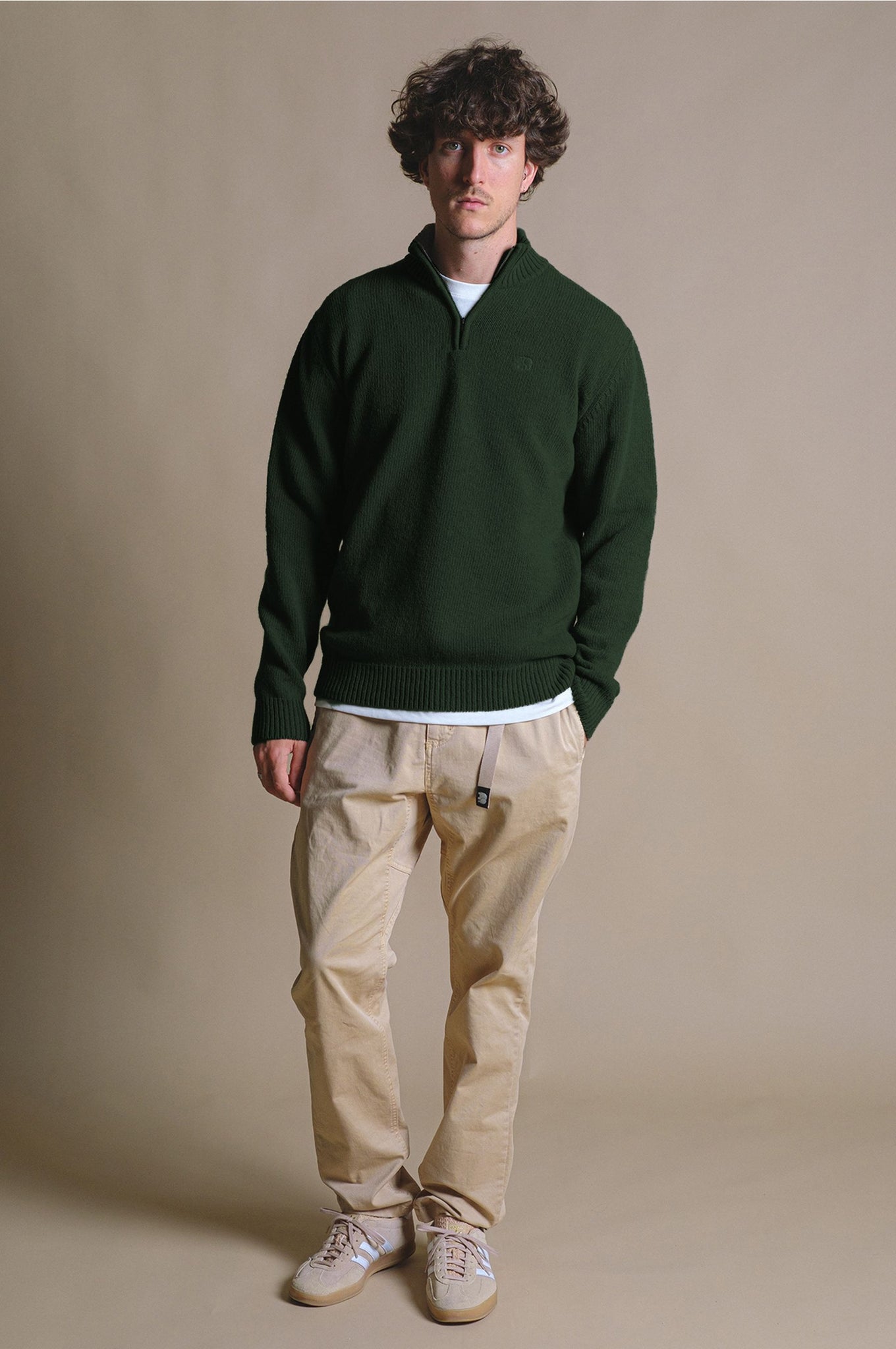 Bernia Quarter Zip Knit Forest