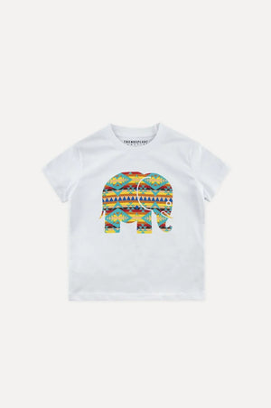 Silhouette frontale della Kid's Organic Navajo Classic T-Shirt White | TP_IMAGE_TYPE=SILHOUETTE_FRONT