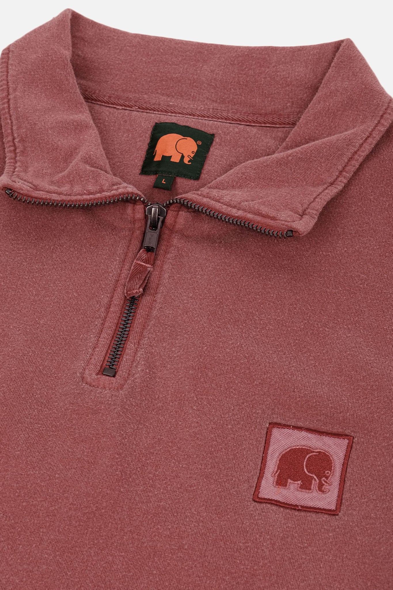 Sauce Loopback Pigment Dyed Half Zip Sweater Burning Sky