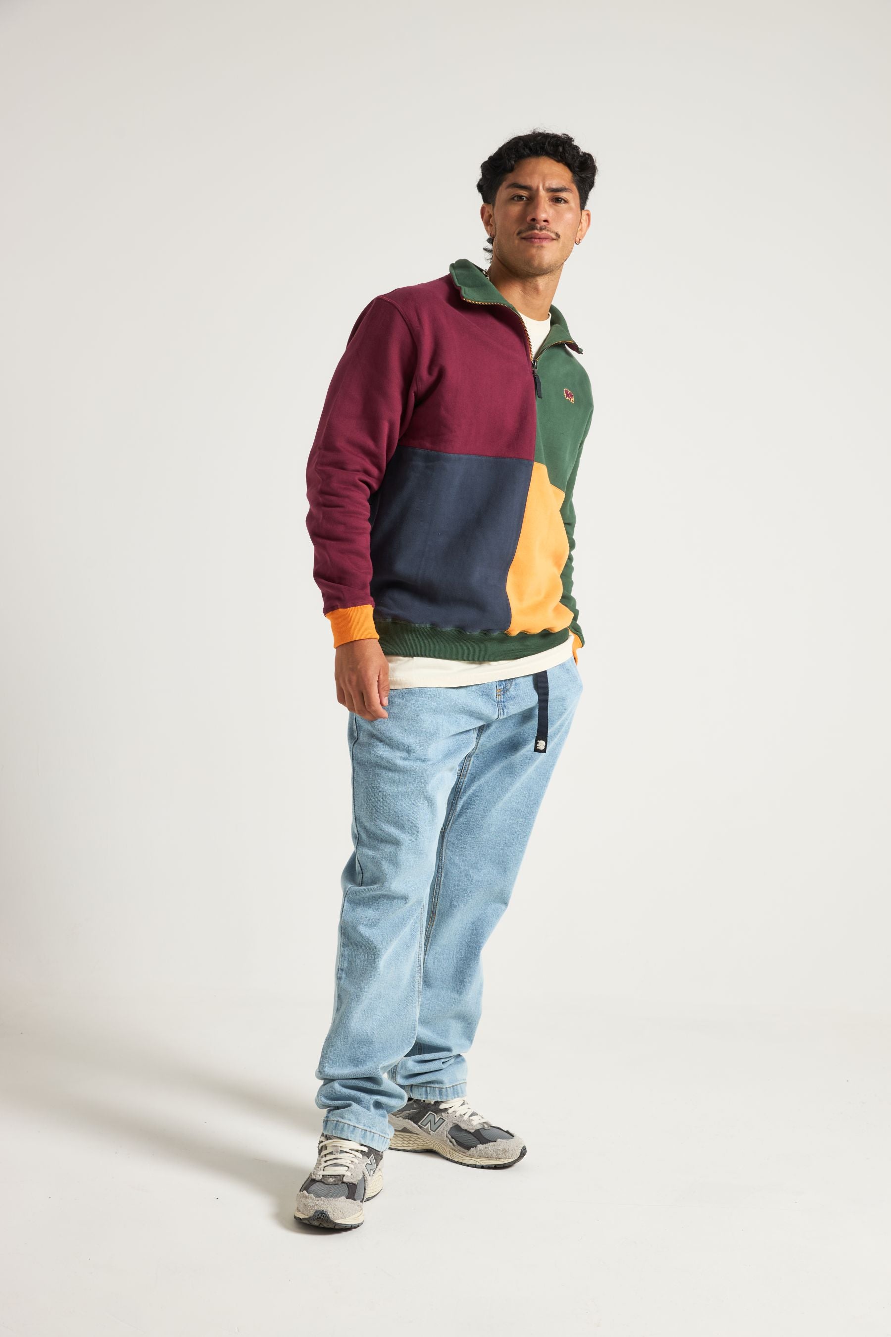 Color Block Half Zip Sweater 