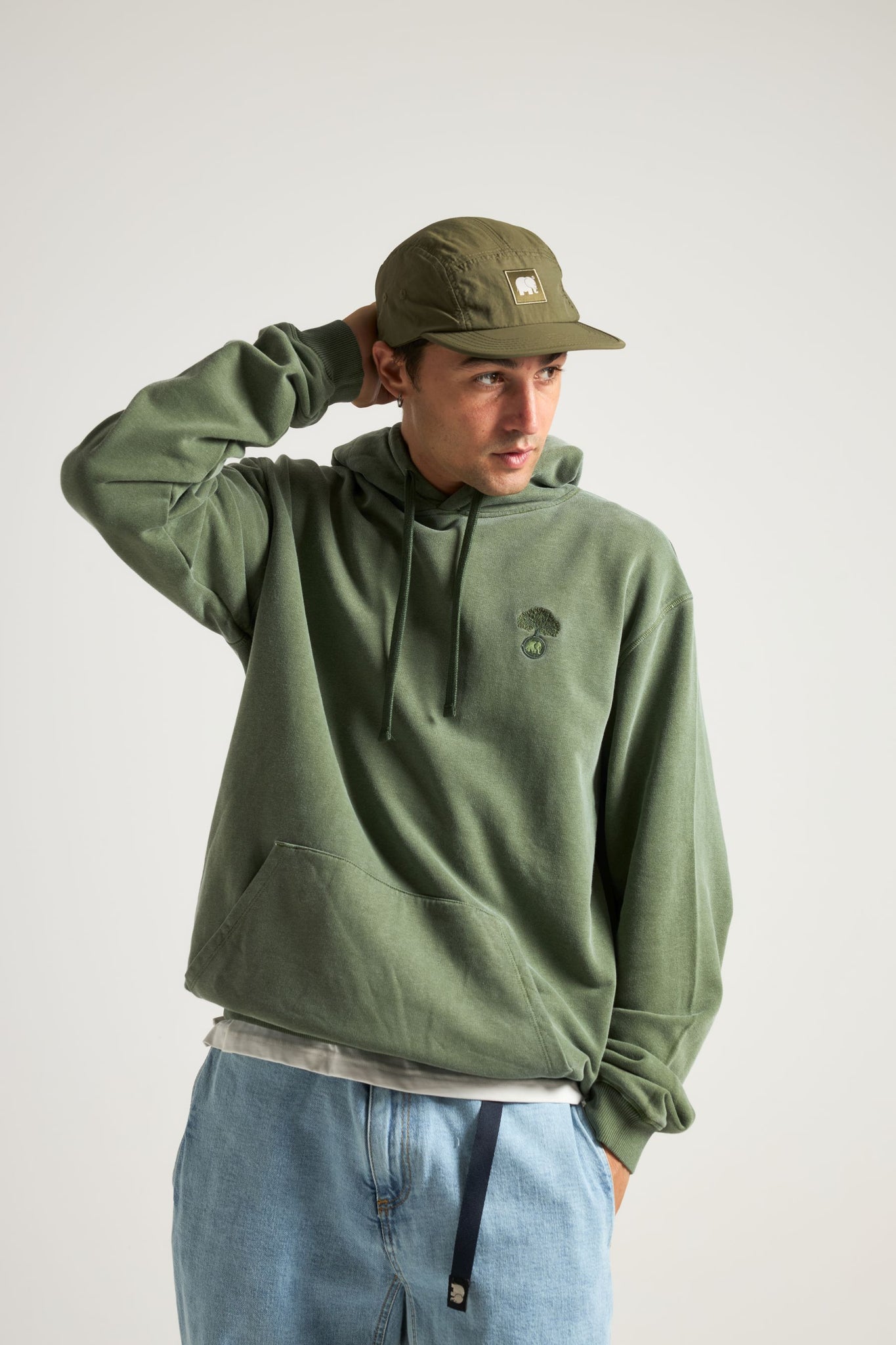 Aroes Pigment Heavyweight Hoodie Oak Green