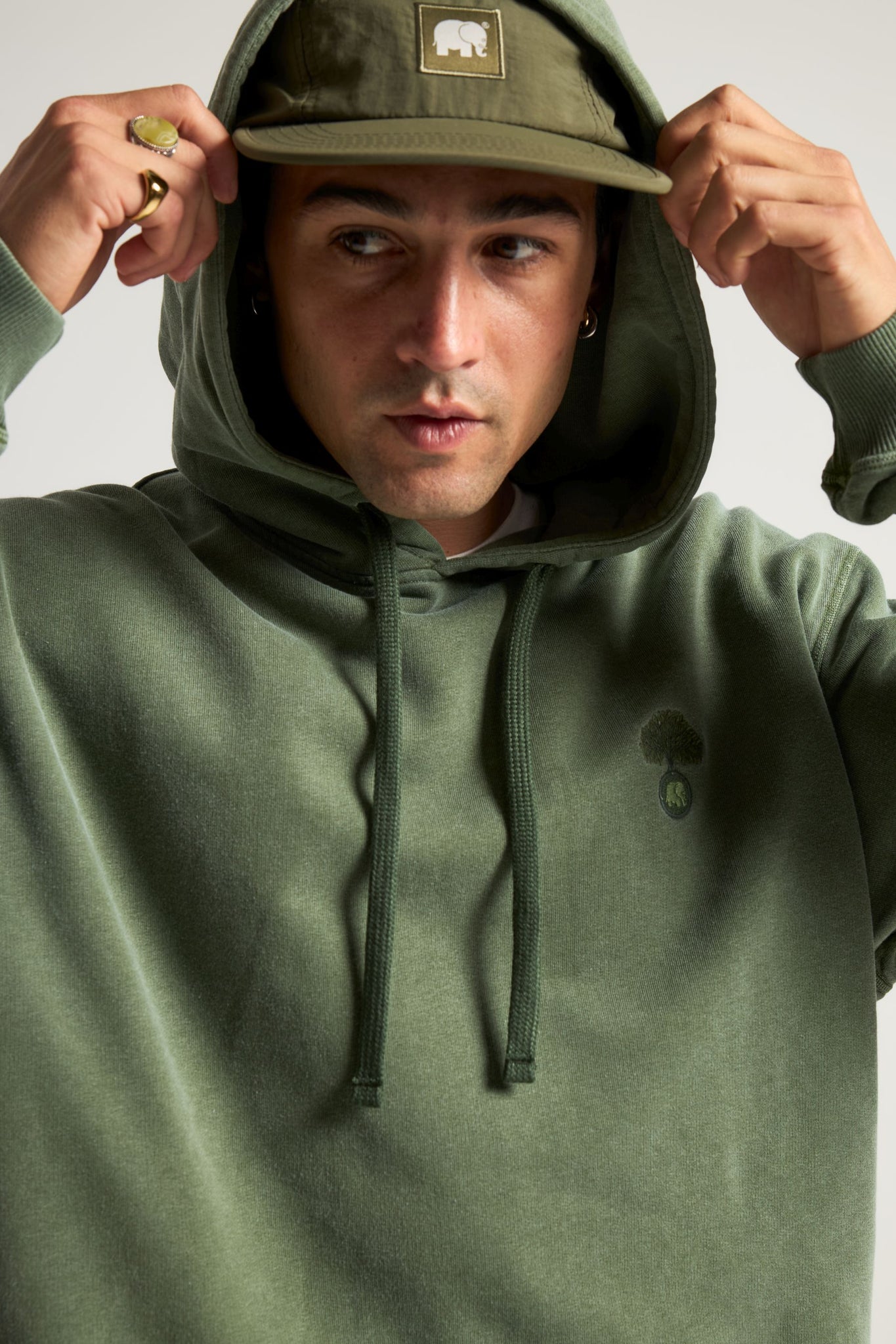 Aroes Pigment Heavyweight Hoodie Oak Green