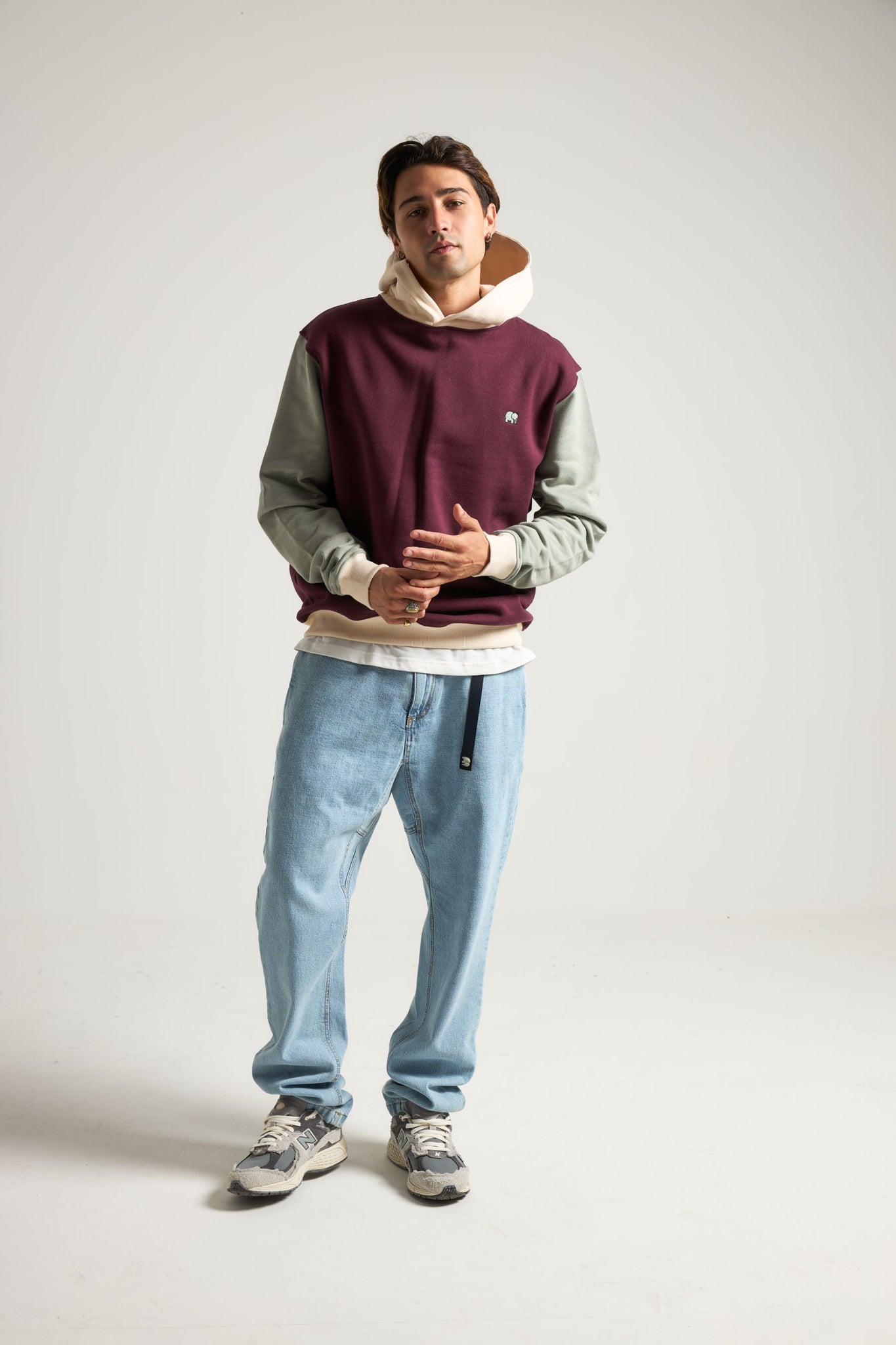 Color Block Hoodie Nightfall Ruby