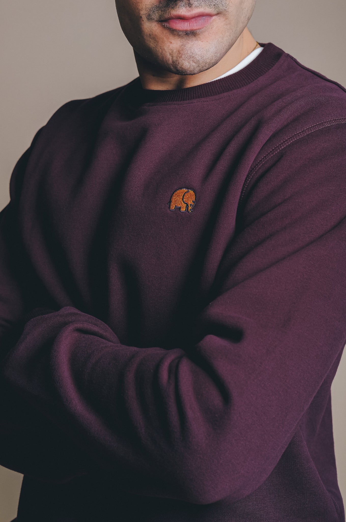 Organic Essential Sweater Wine Red