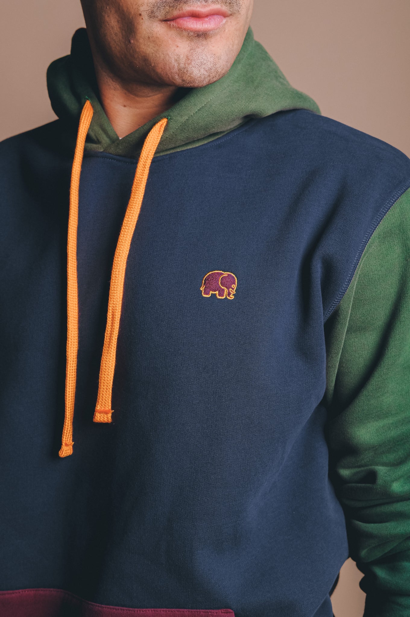 Sudadera Capucha Color Block Trendsplant Navy