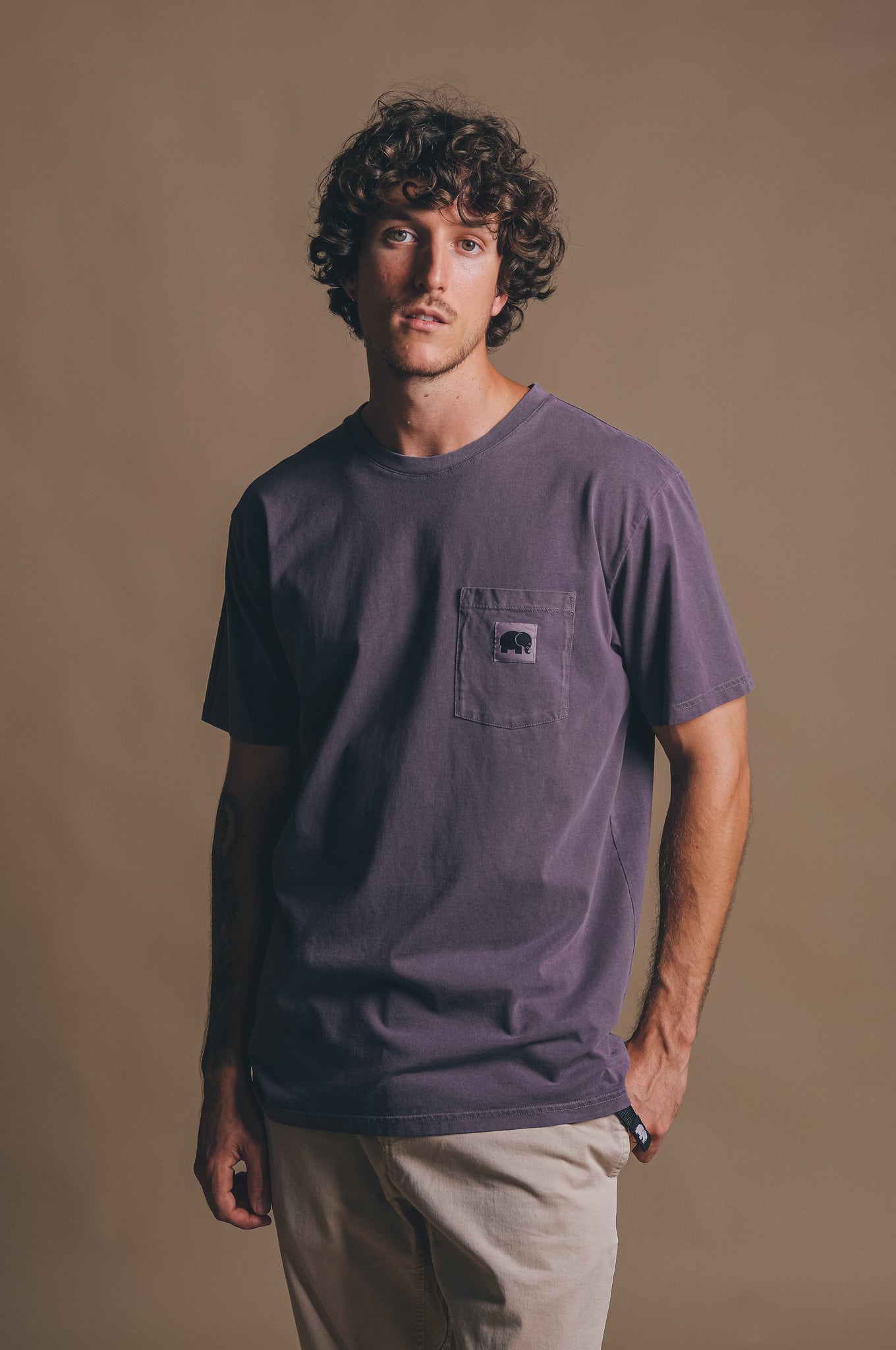 Garza Pigment Dyed T-Shirt Sunset Purple