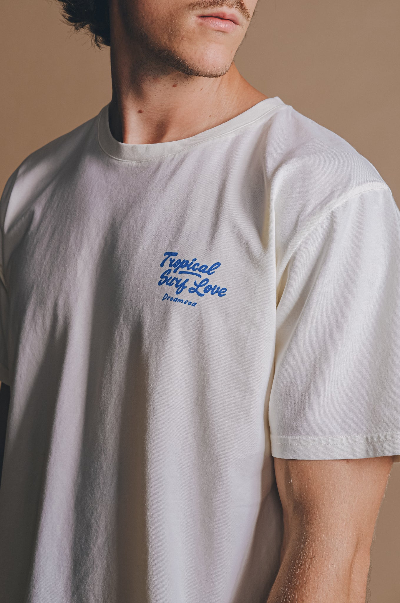 Tropical Surf Pigment T-Shirt Cannoli Cream White