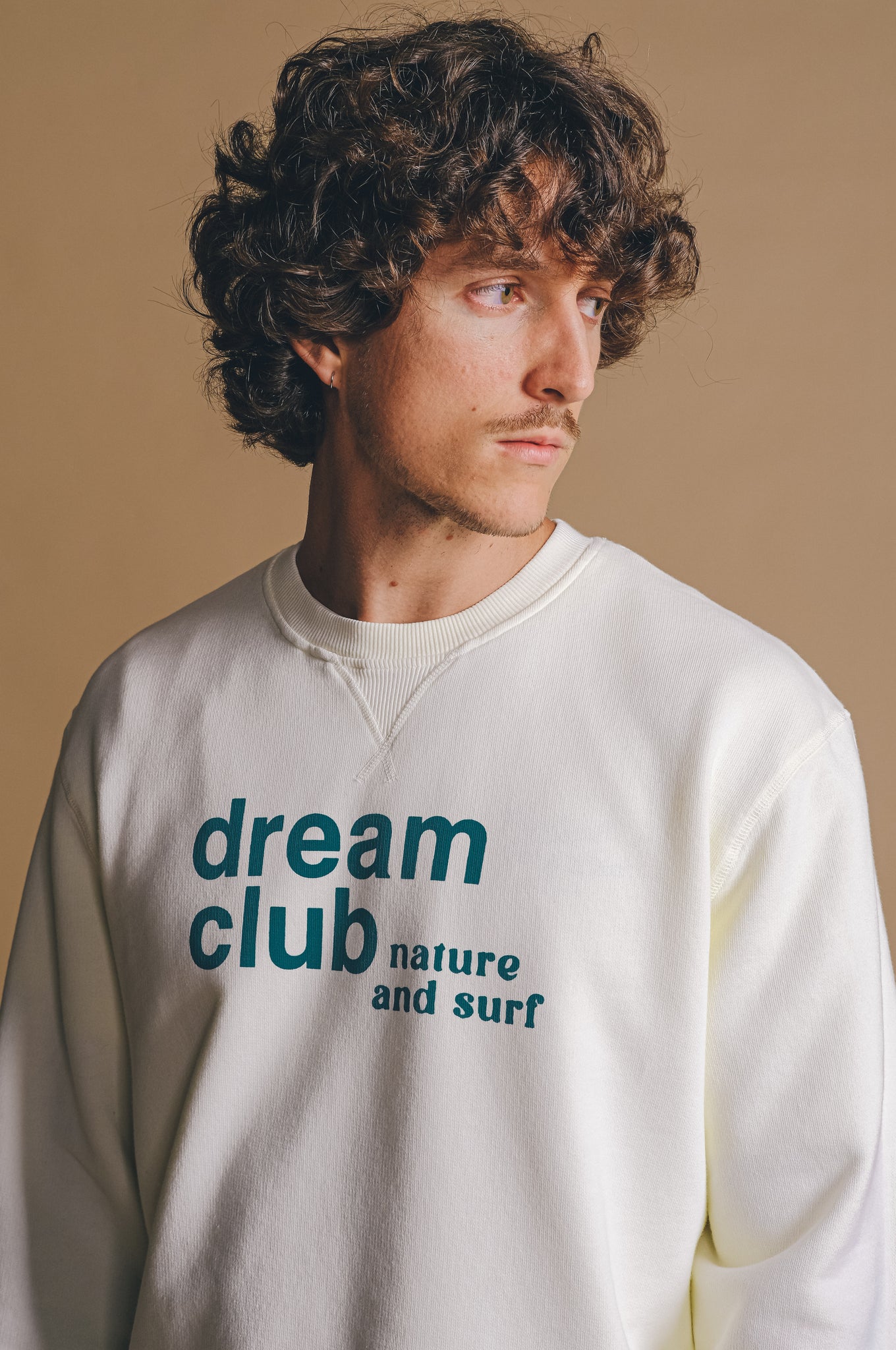 Dream Club Heavy Pigment Sweater Cannoli Cream White