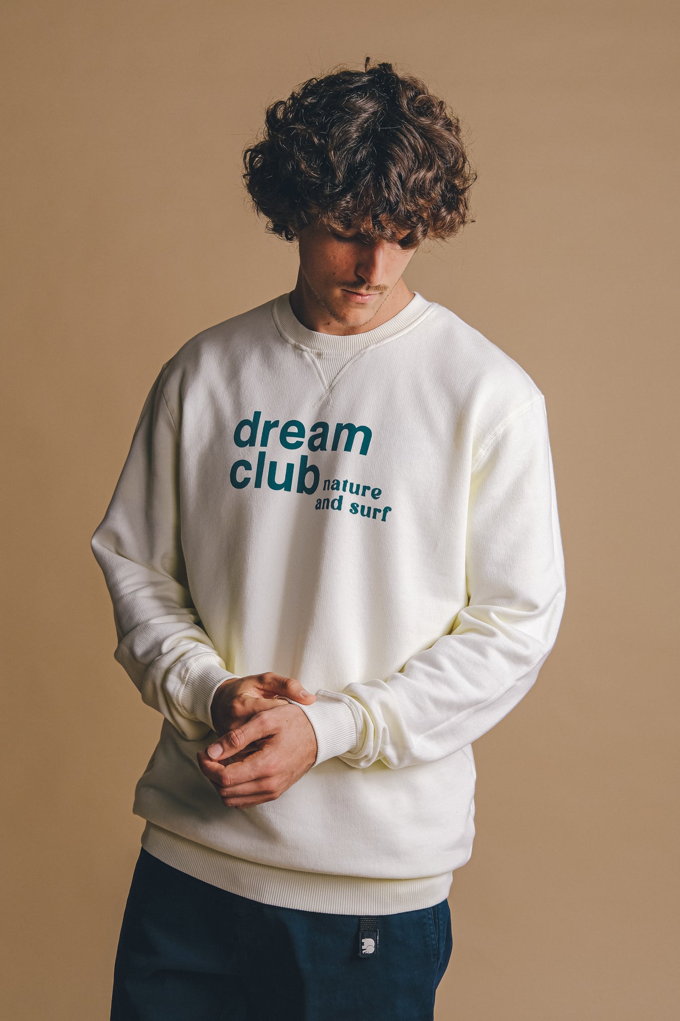 Dream Club Heavy Pigment Sweater Cannoli Cream White