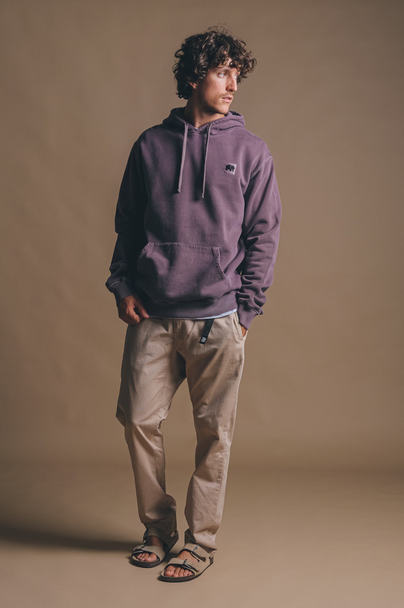 Poniente Heavy Pigment Dyed Hoodie Sunset Purple