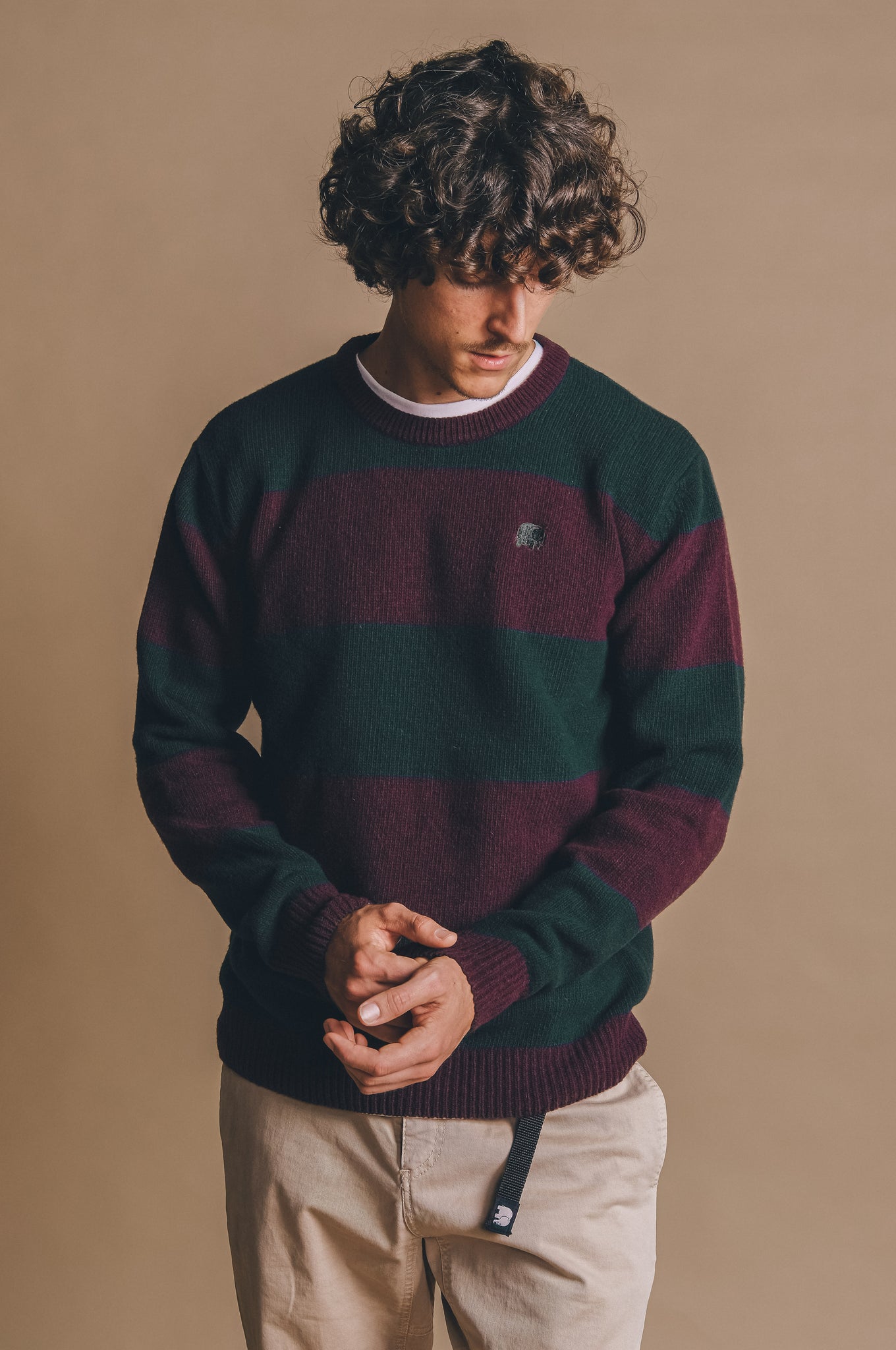 Sella Knit Pine Green/Wine Red