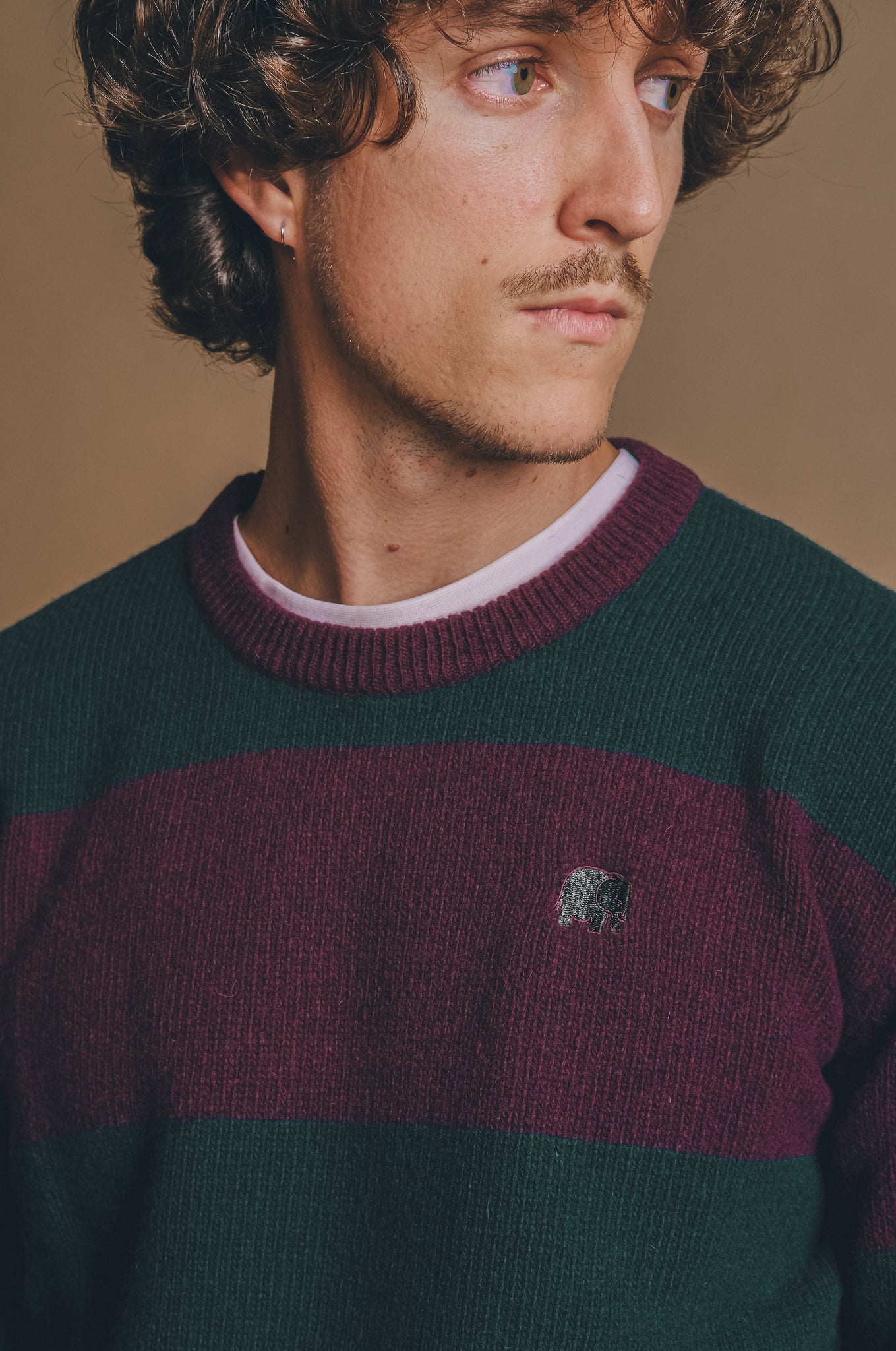 Sella Knit Pine Green/Wine Red