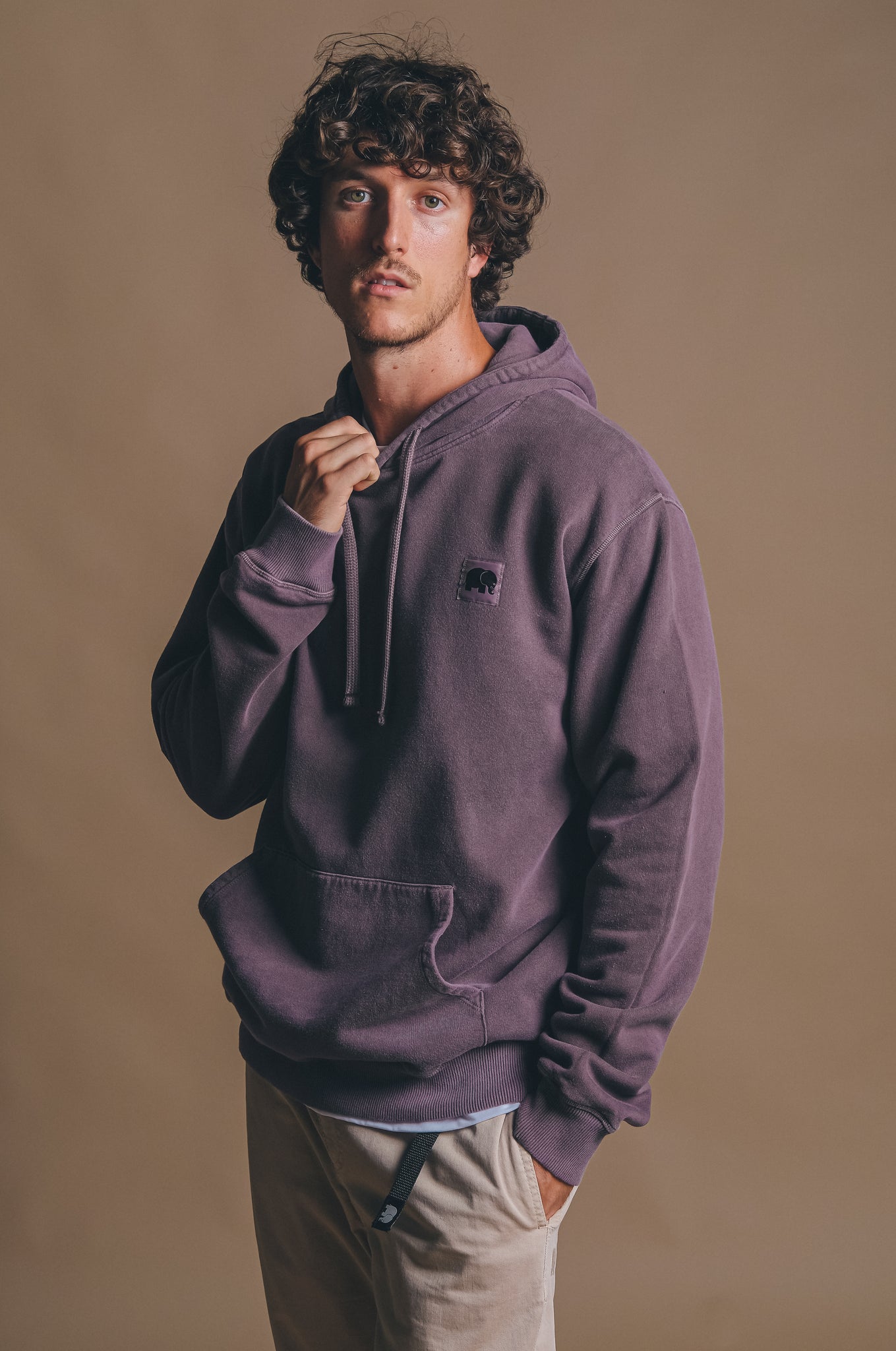 Poniente Heavy Pigment Dyed Hoodie Sunset Purple