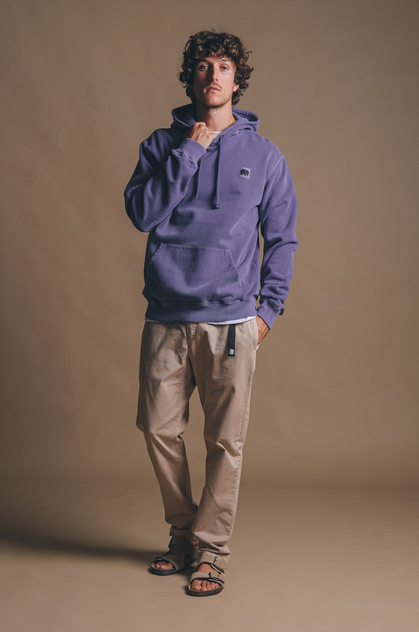 Poniente Heavy Pigment Dyed Hoodie Dusk Blue