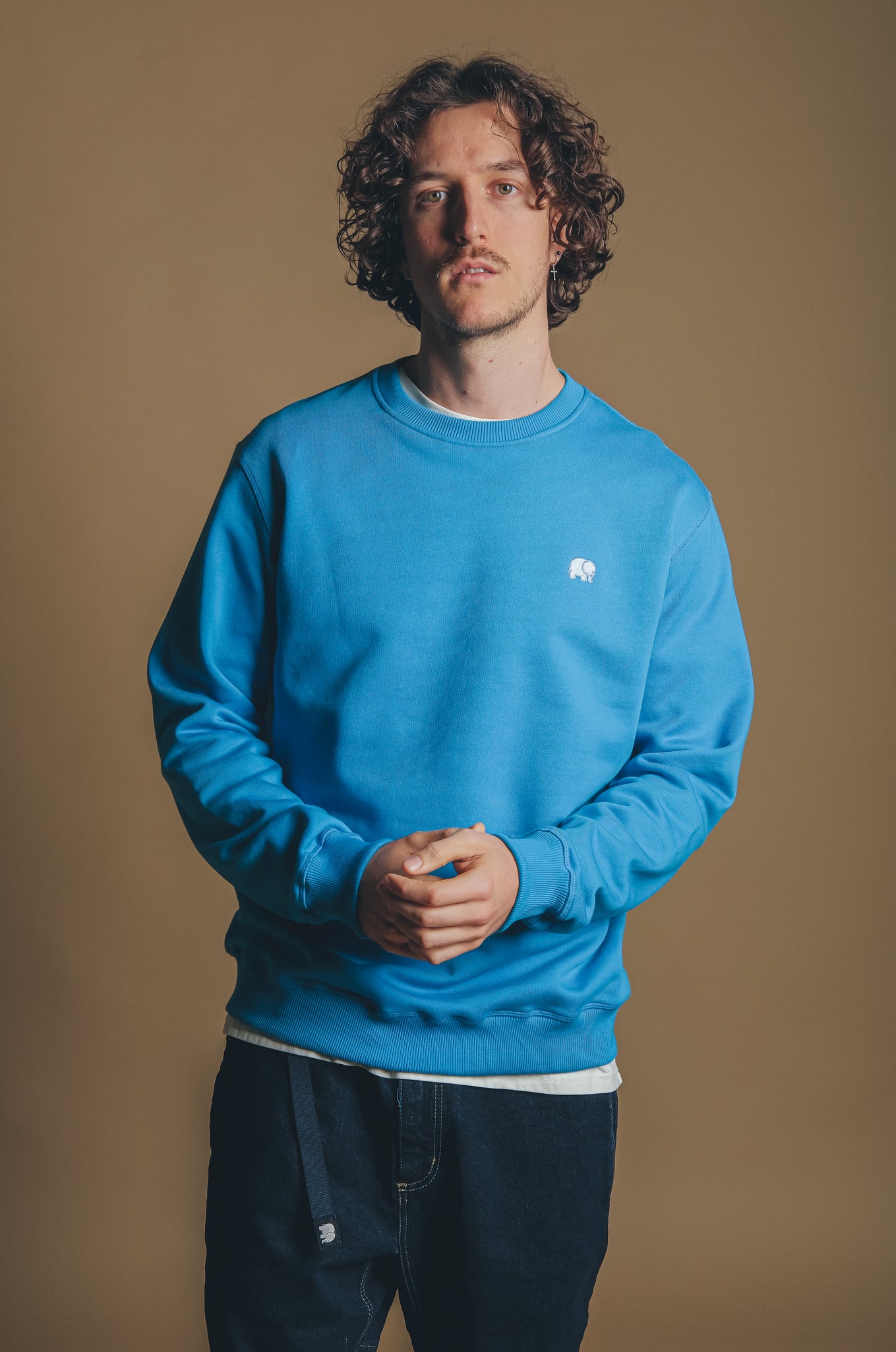 Essential Midweight Sweater Mediterranian Blue