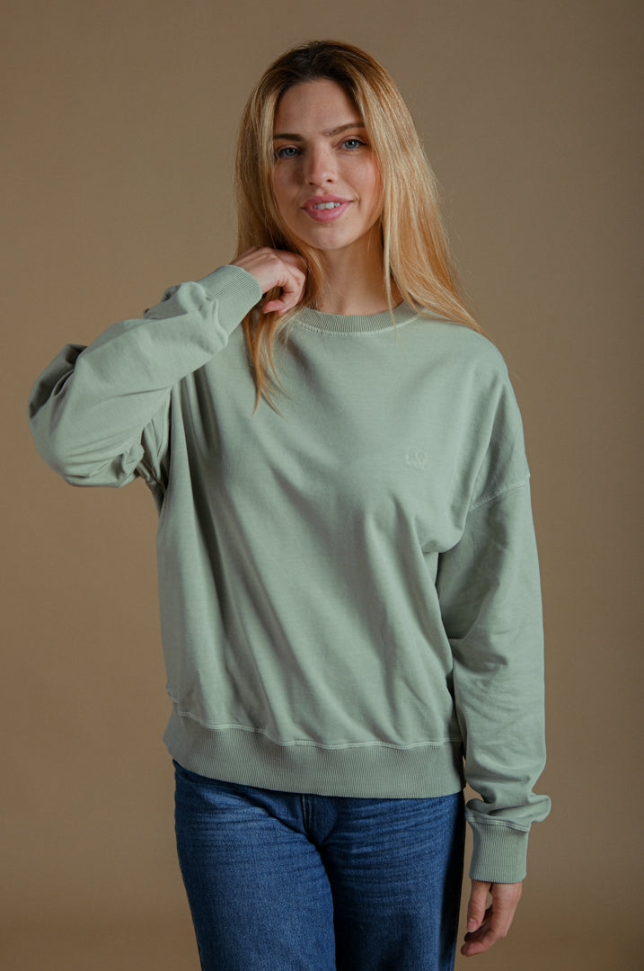 Women's Essential Pigment Oversized Sweater Reseda Green