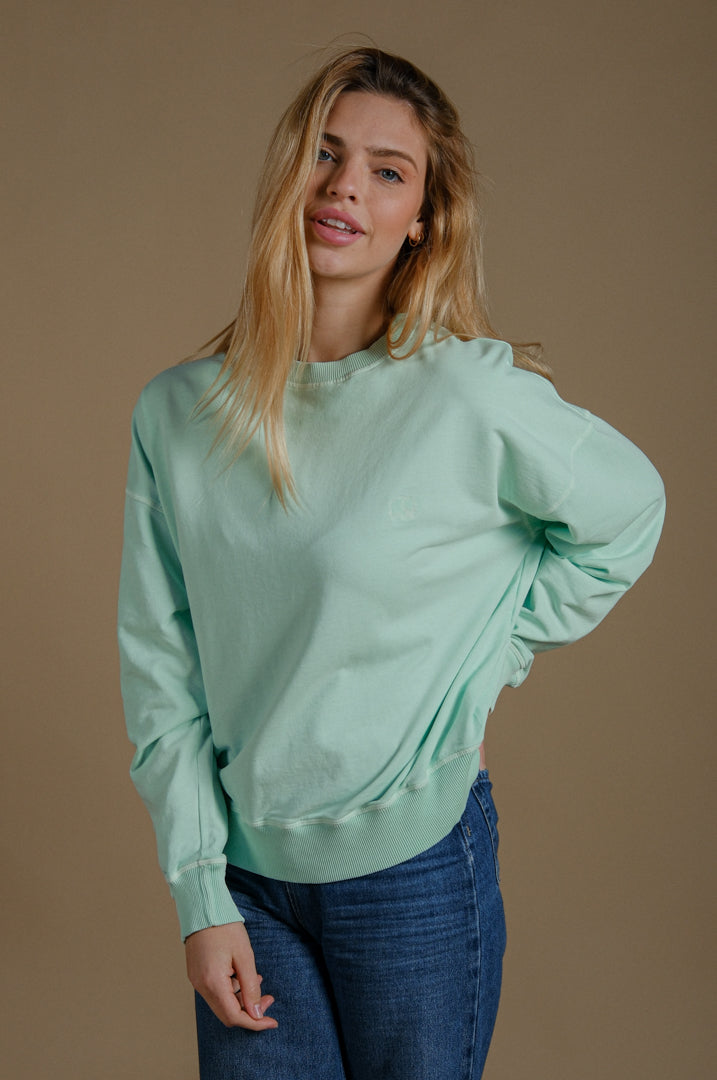 Women's Essential Pigment Oversized Sweater Dusty Aqua