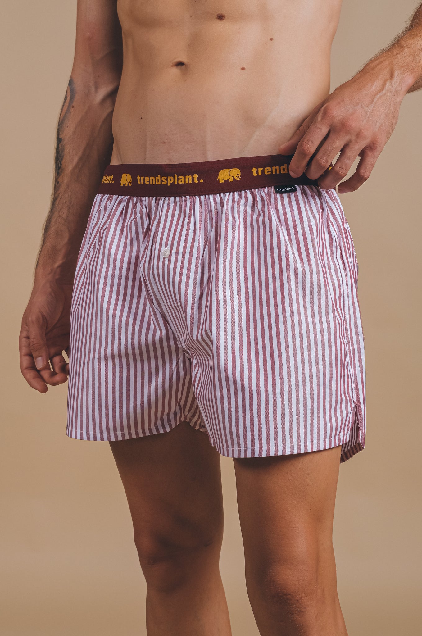 Recovo® x Trendsplant Striped Boxer Shorts Red