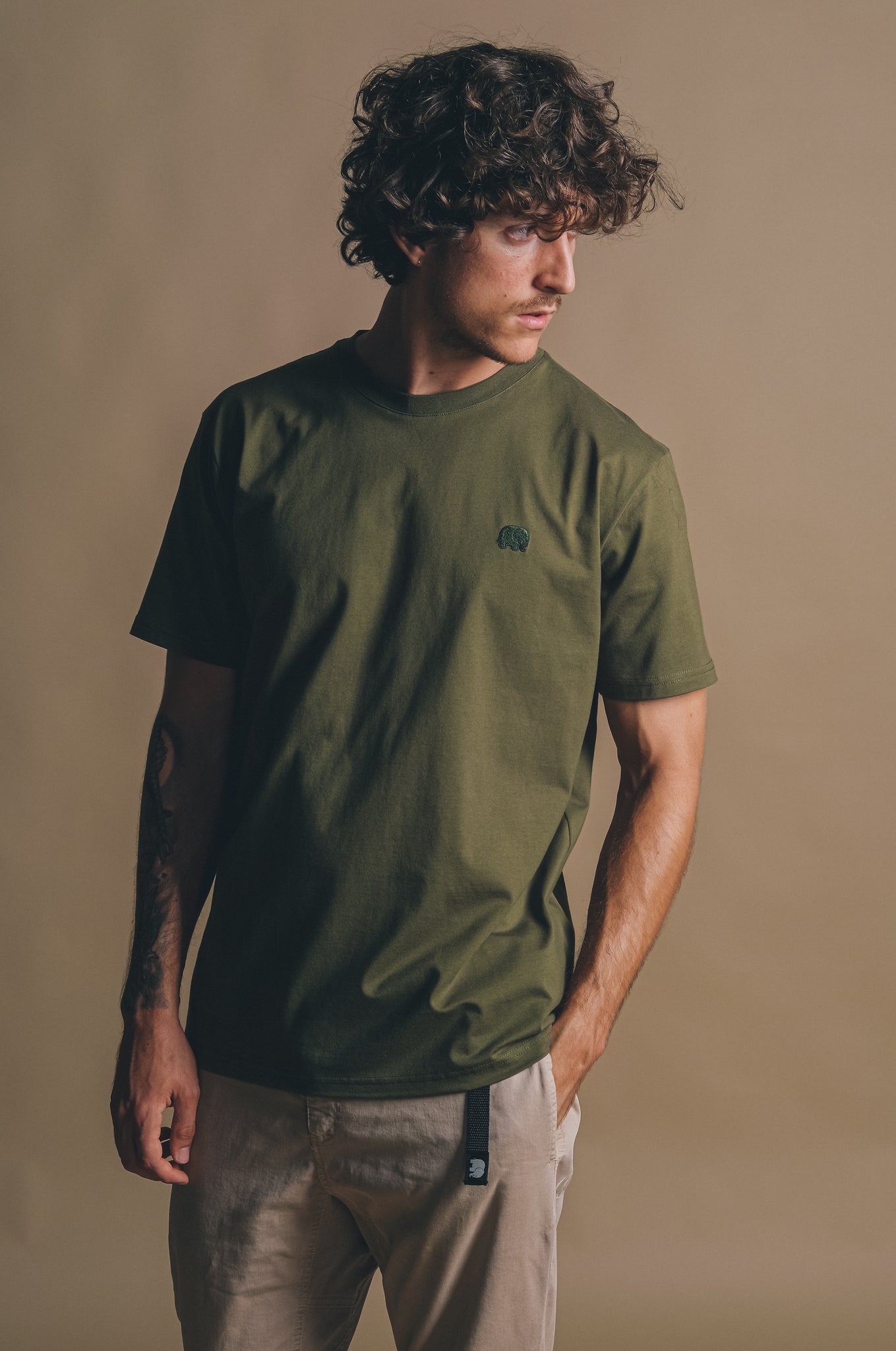 Organic Essential T-Shirt Dark Olive