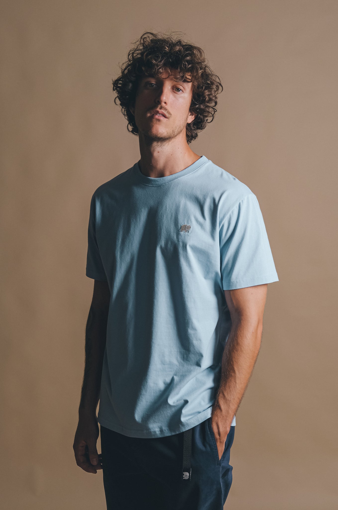 Organic Essential T-Shirt Blue Fog