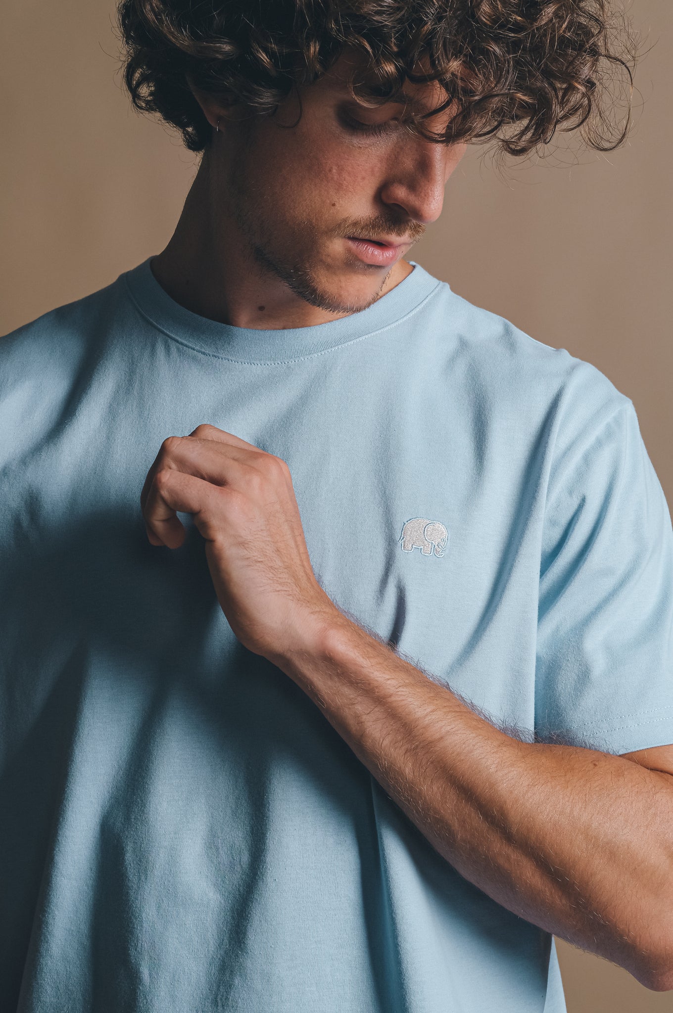 Organic Essential T-Shirt Blue Fog