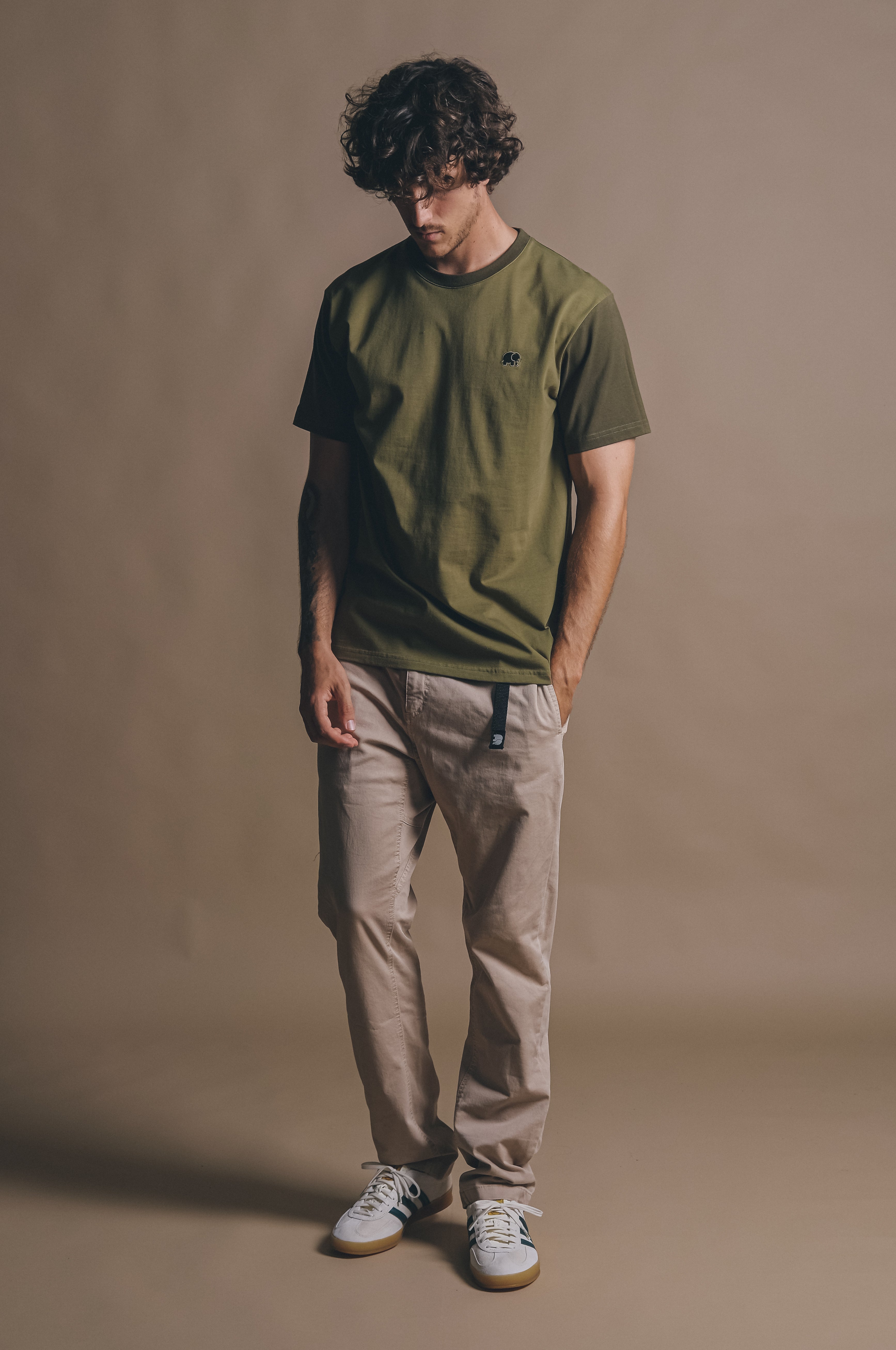 Color Block T-Shirt Gothic Olive/Dark Olive – Trendsplant
