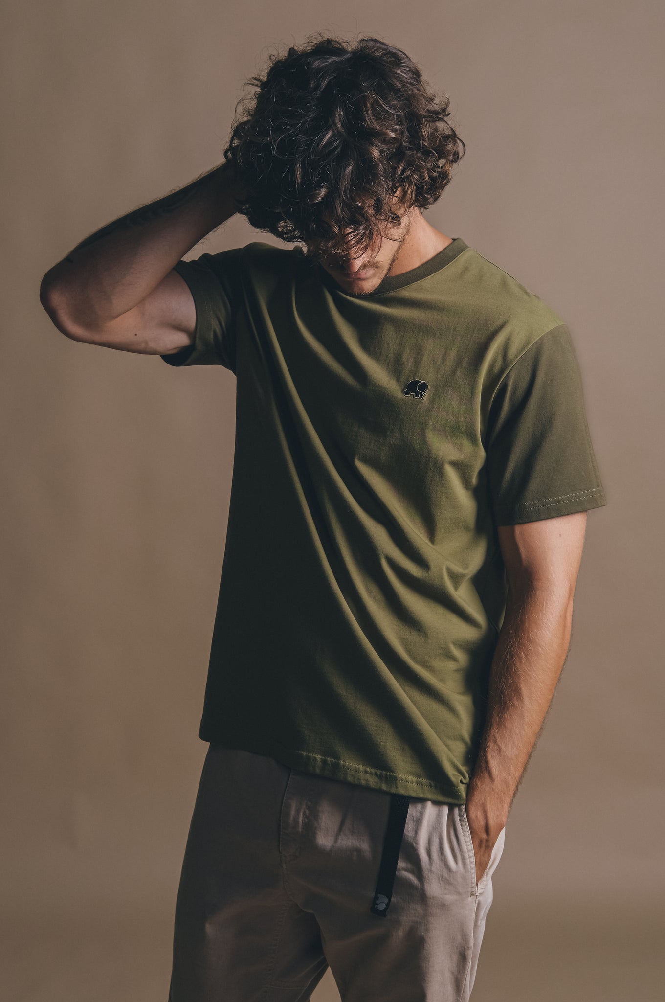 Camiseta Color Block Gothic Olive/Dark Olive