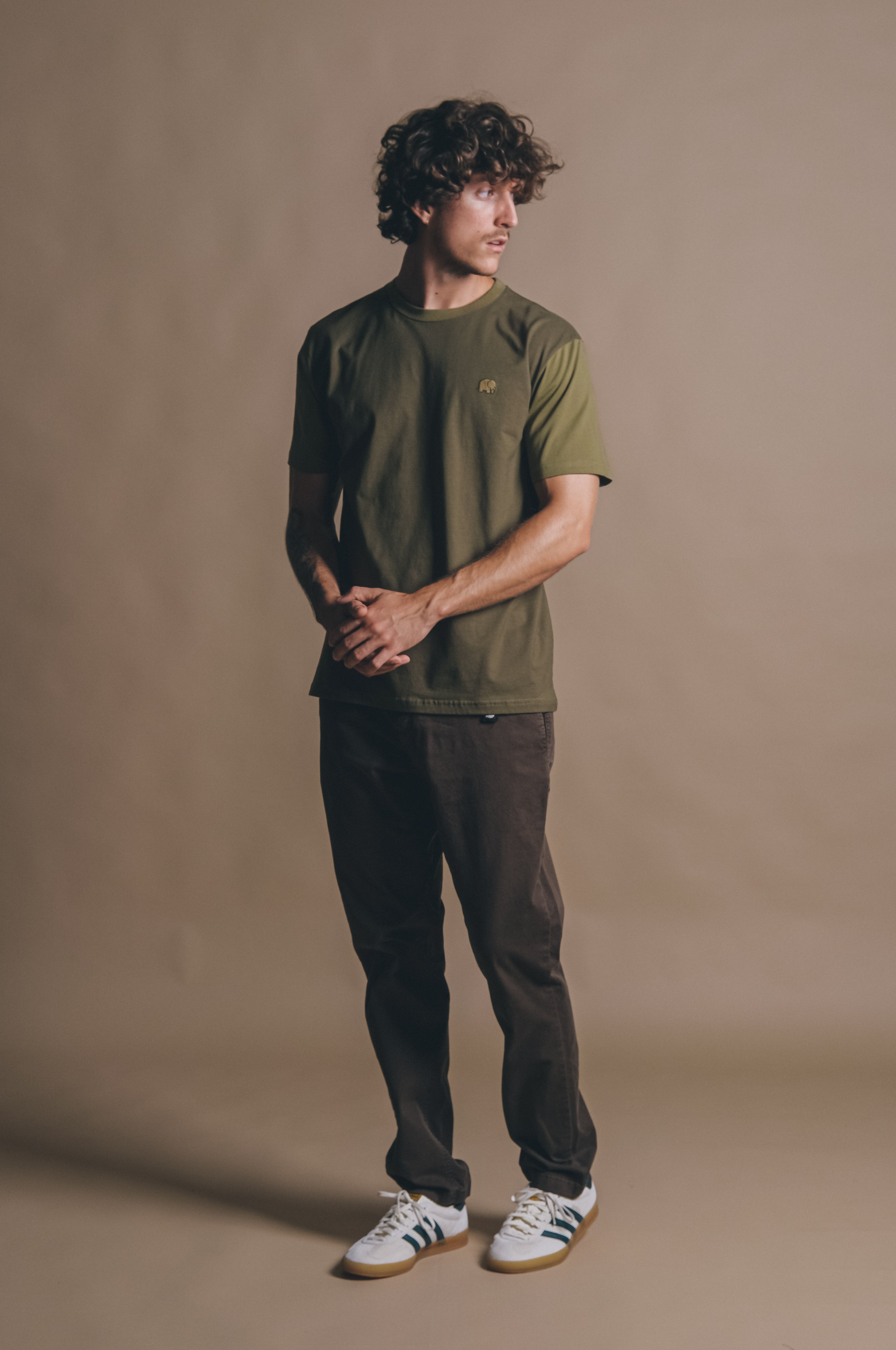 Color Block T-Shirt Dark Olive/Gothic Olive – Trendsplant