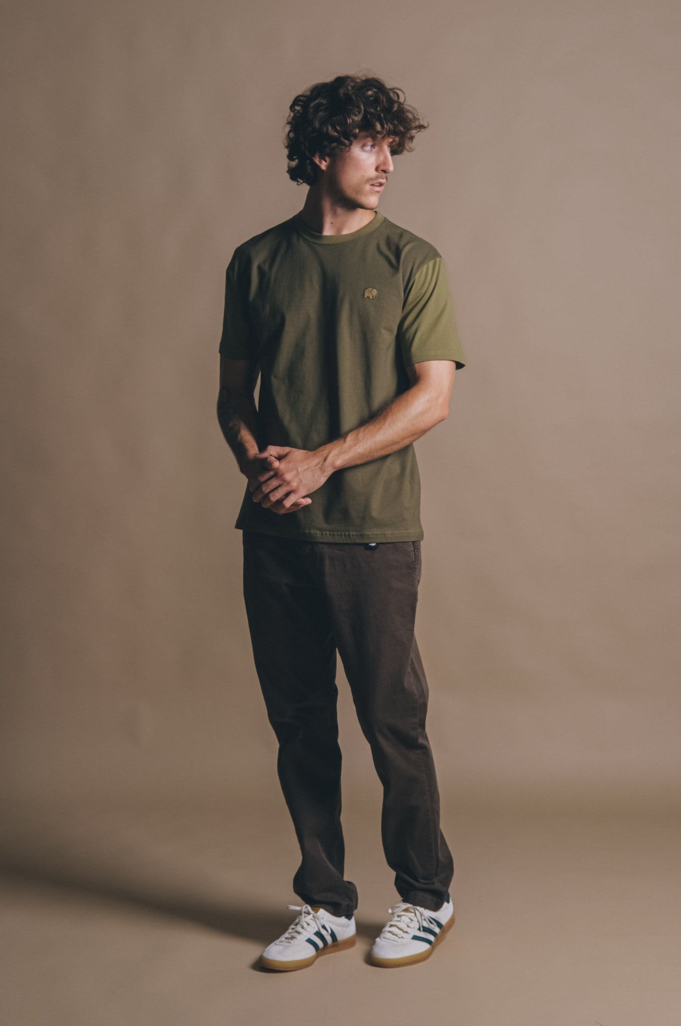 Color Block T-Shirt Dark Olive/Gothic Olive