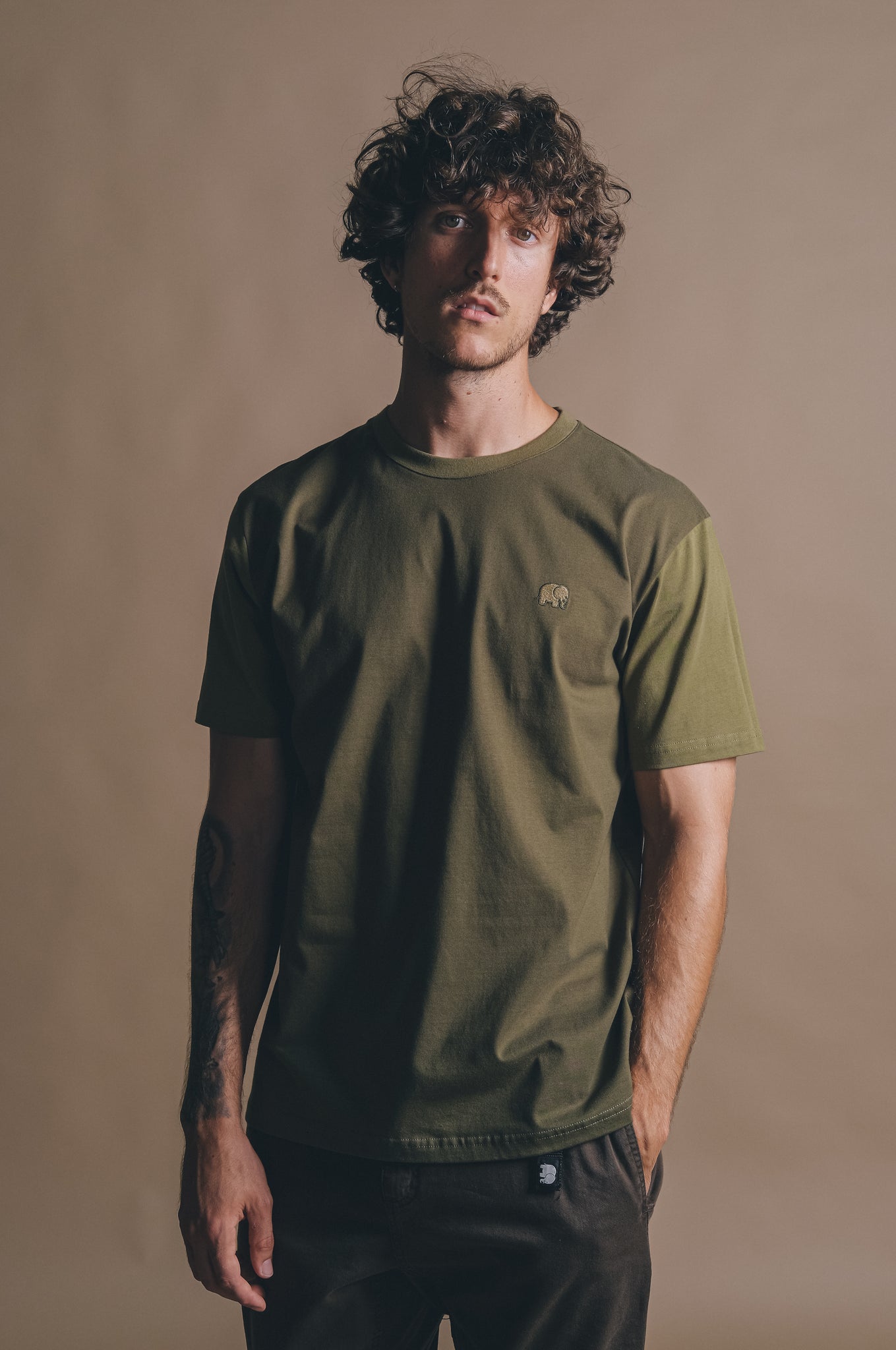 Color Block T-Shirt Dark Olive/Gothic Olive